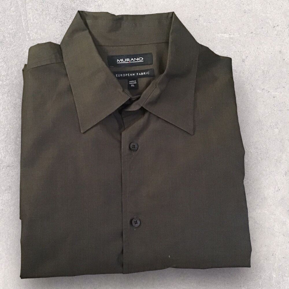 Murano Mens Shirt XL Brown Long Sleeve
